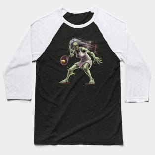 Zombie Smash 'n' Serve: Undead Tennis Ace Baseball T-Shirt